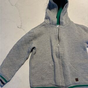 Janie and Jack Gray and Green Zip-Up Hoodie